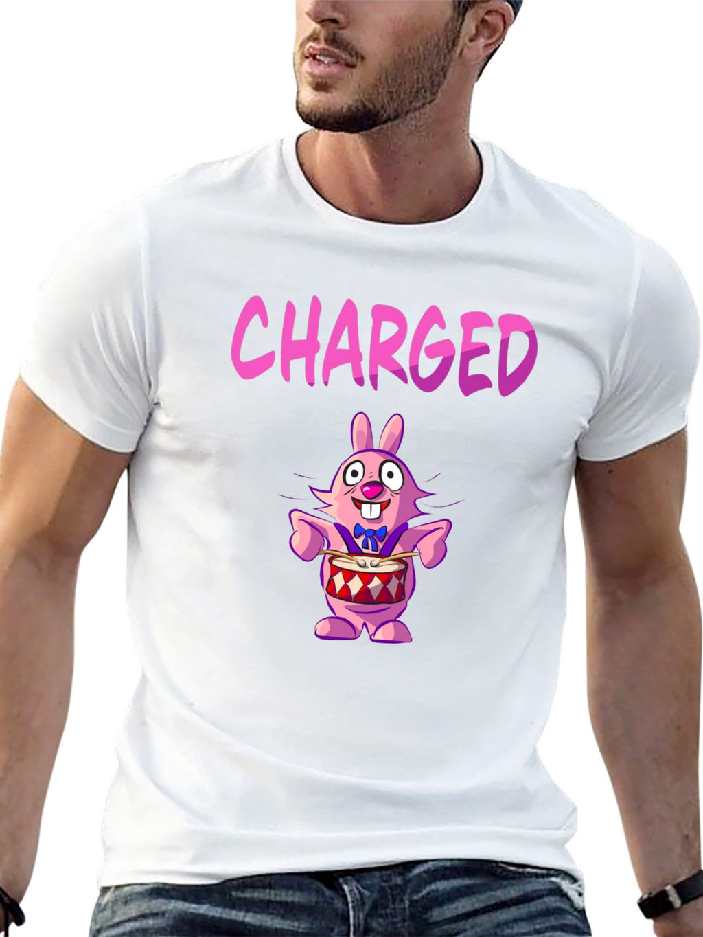 Charged Cartoon Bunny T-Shirt