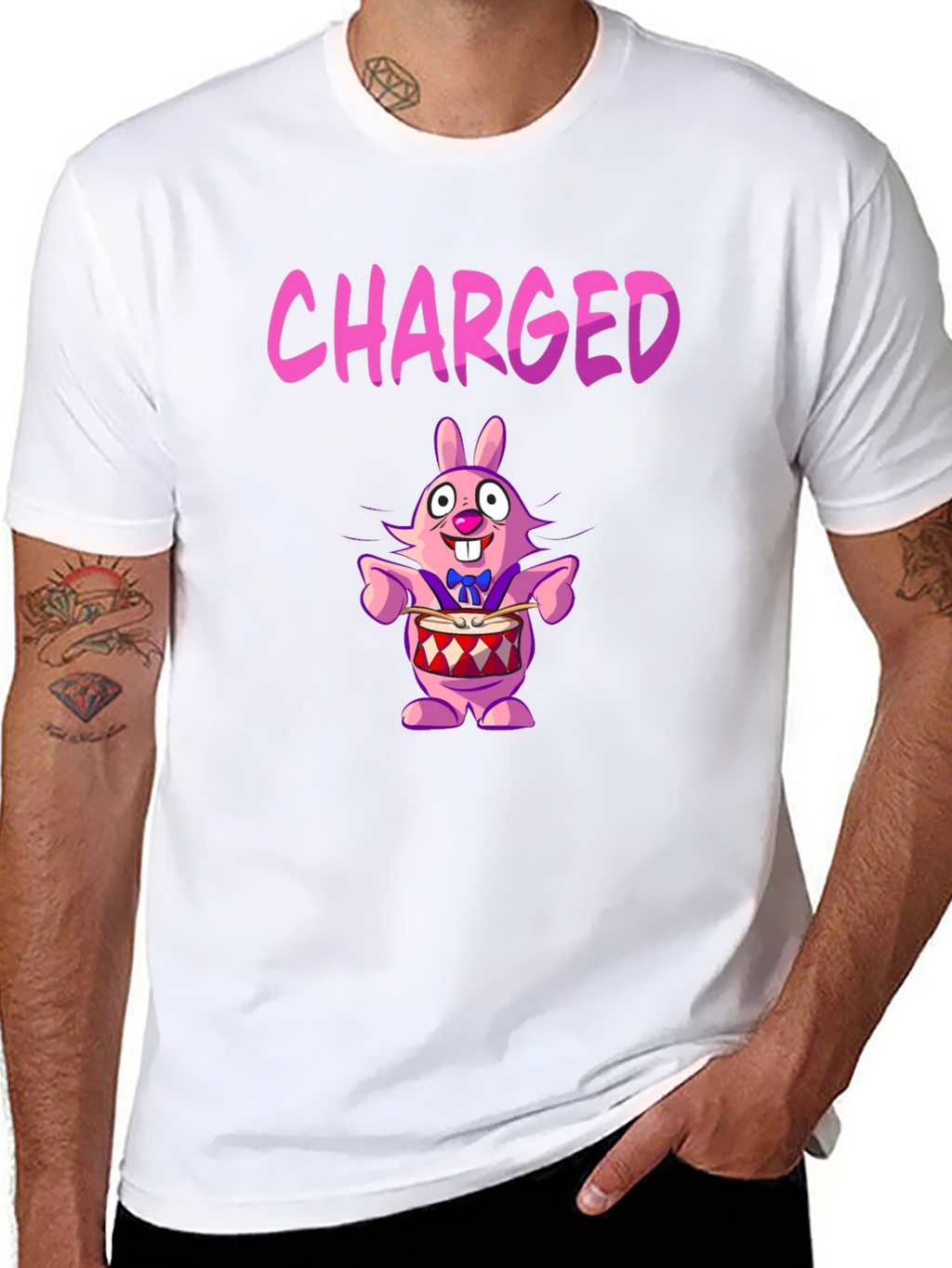 Charged Cartoon Bunny T-Shirt