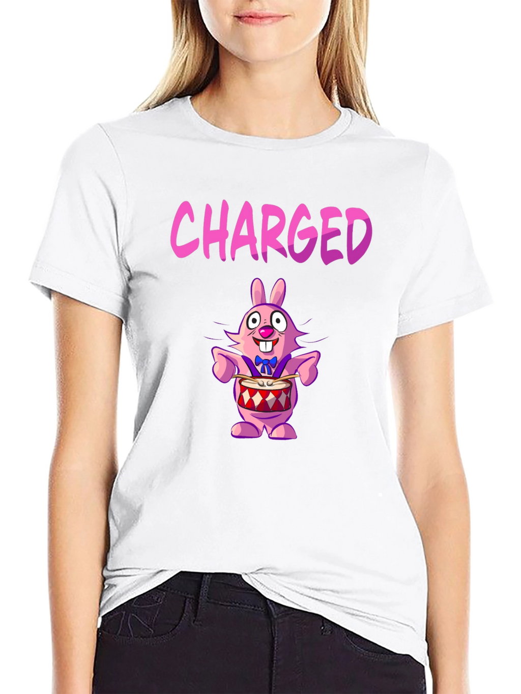 Charged Cartoon Bunny T-Shirt