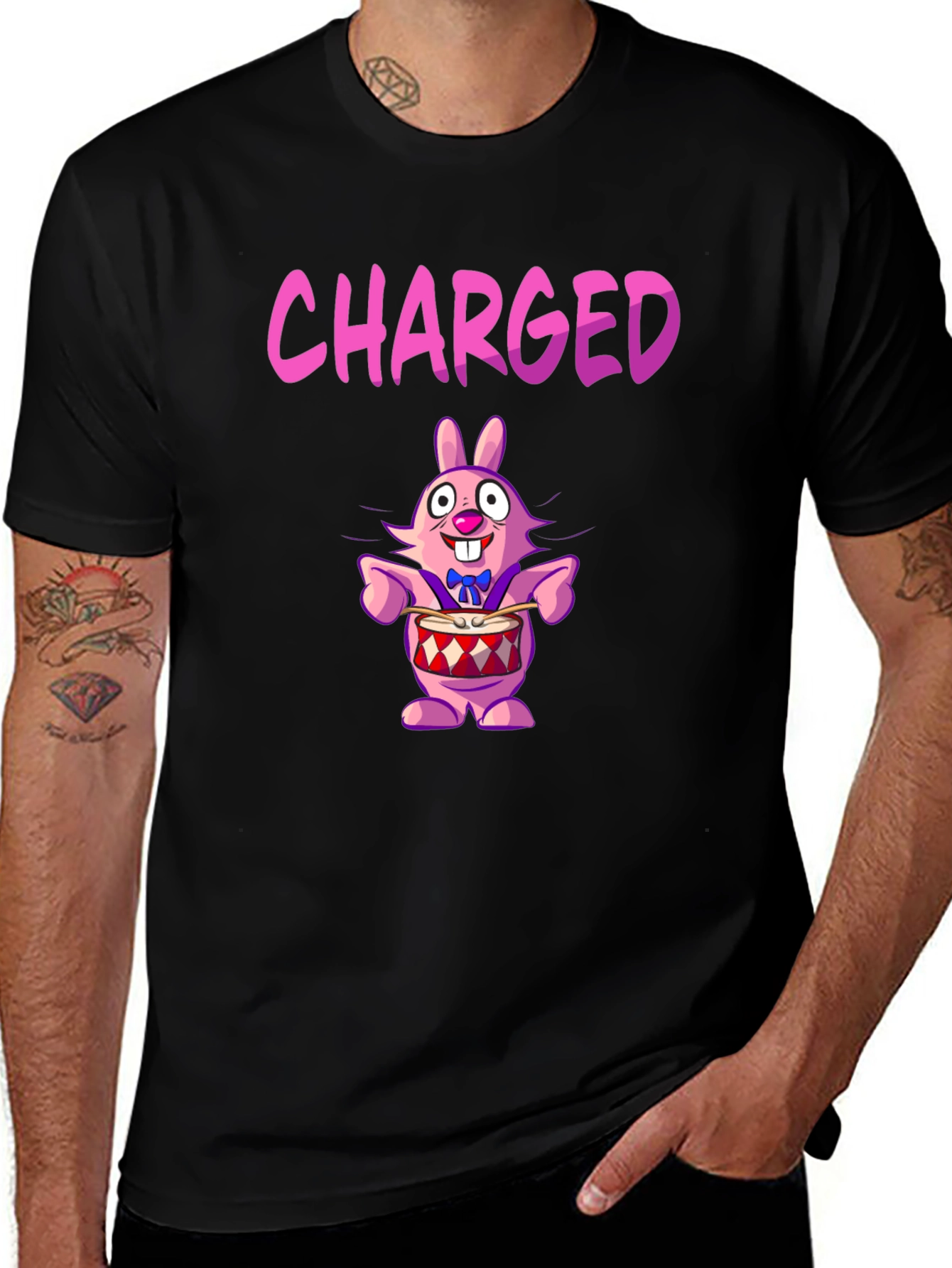 Charged Cartoon Bunny T-Shirt