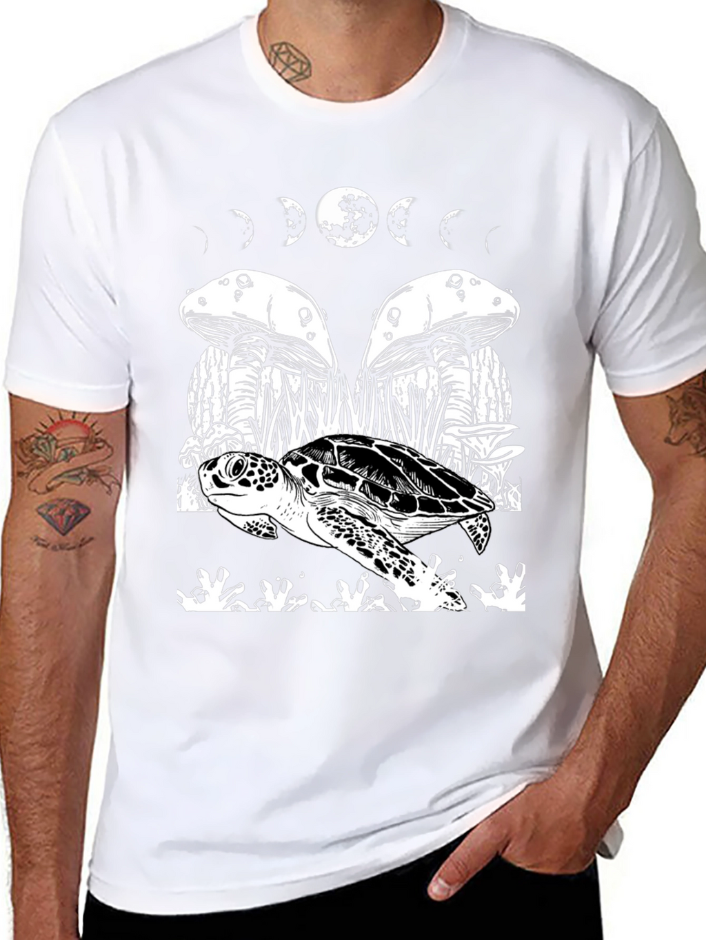 Turtle & Moon Phases Graphic Tee