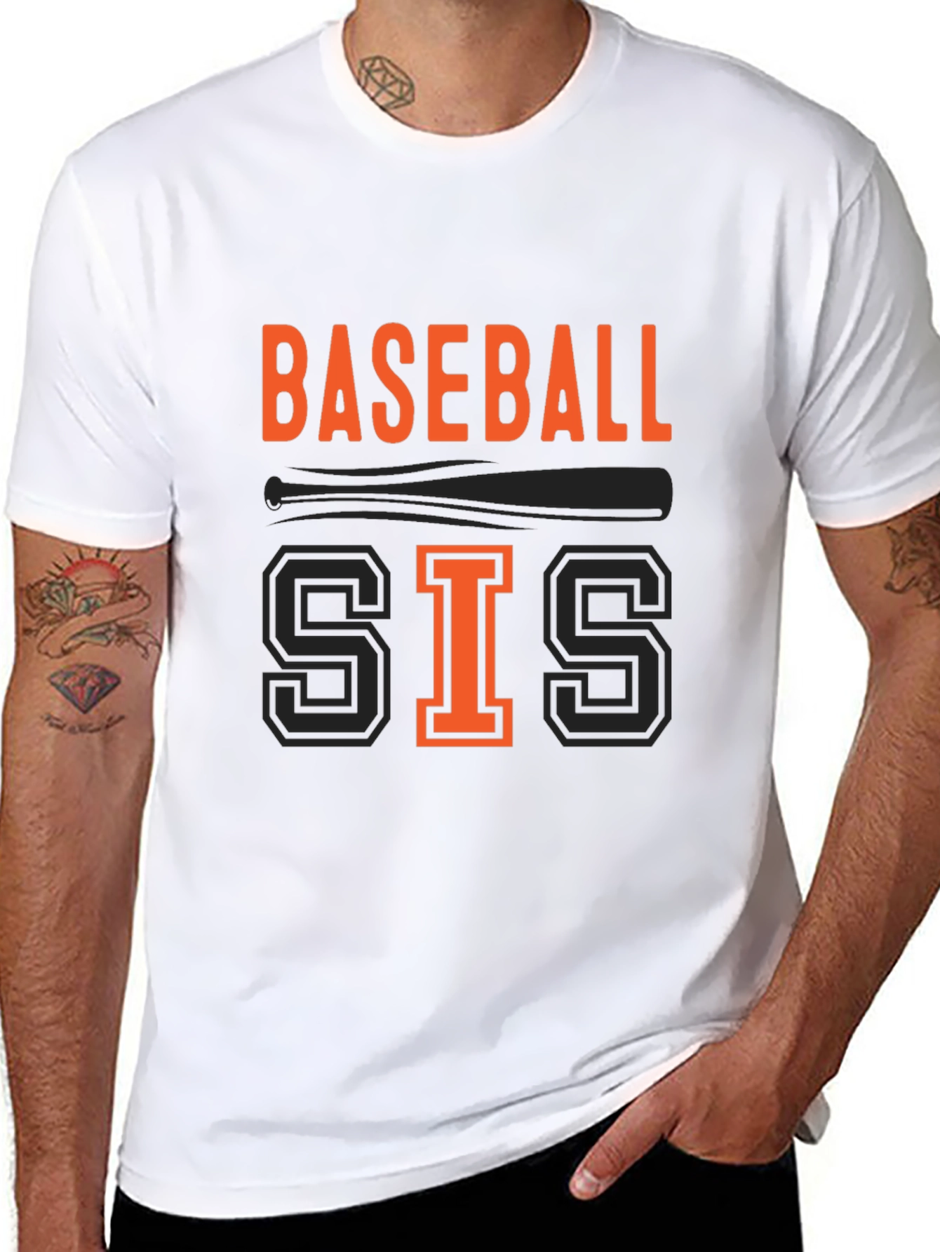 Baseball Sis Black Graphic Tee
