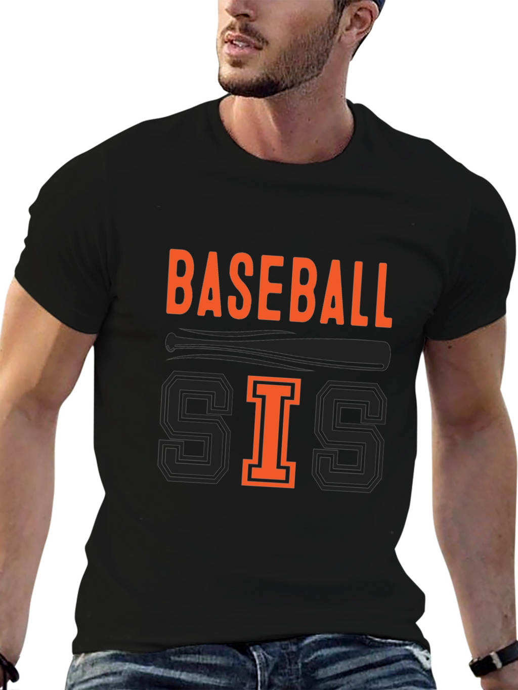 Baseball Sis Black Graphic Tee