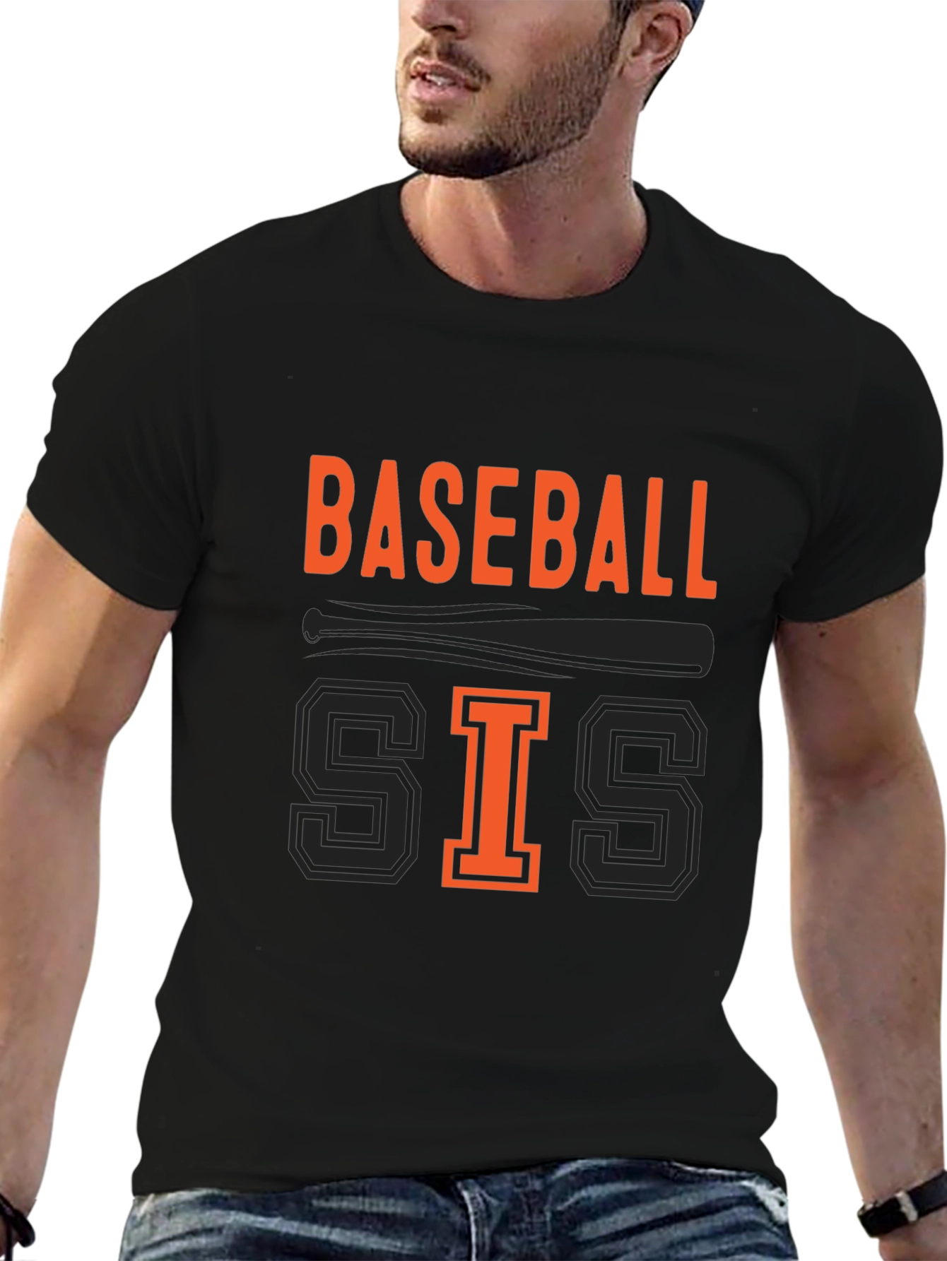 Baseball Sis Black Graphic Tee