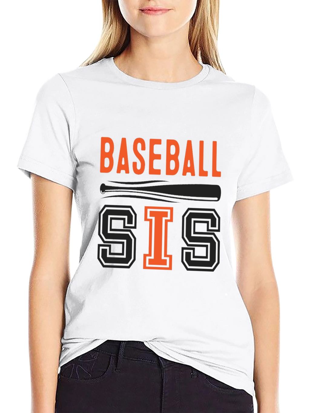 Baseball Sis Black Graphic Tee