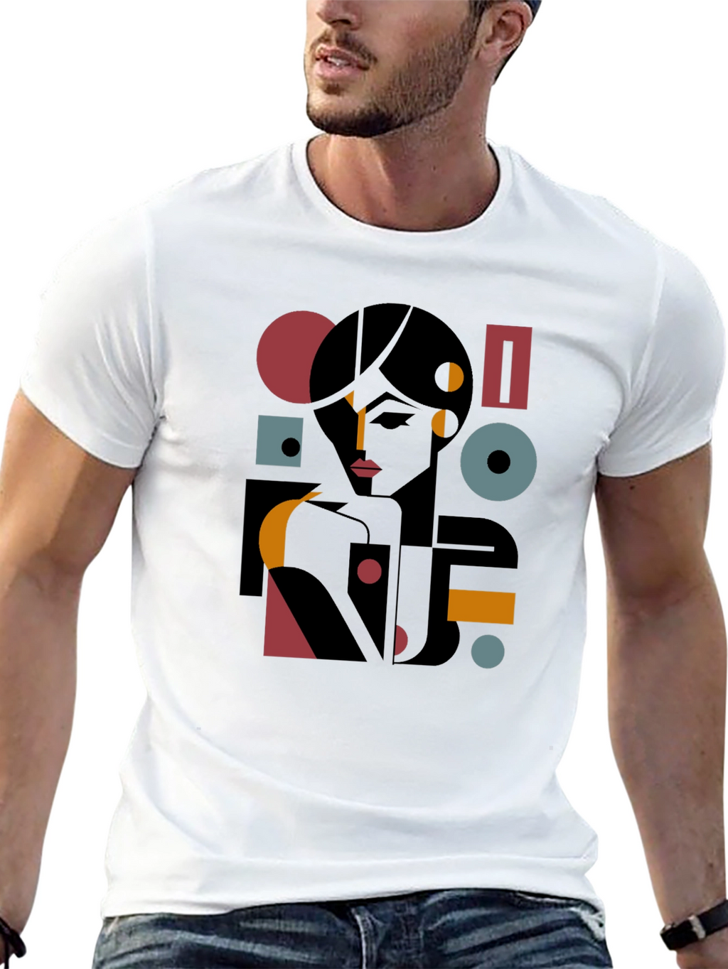 Abstract Geometric Woman Graphic Tee