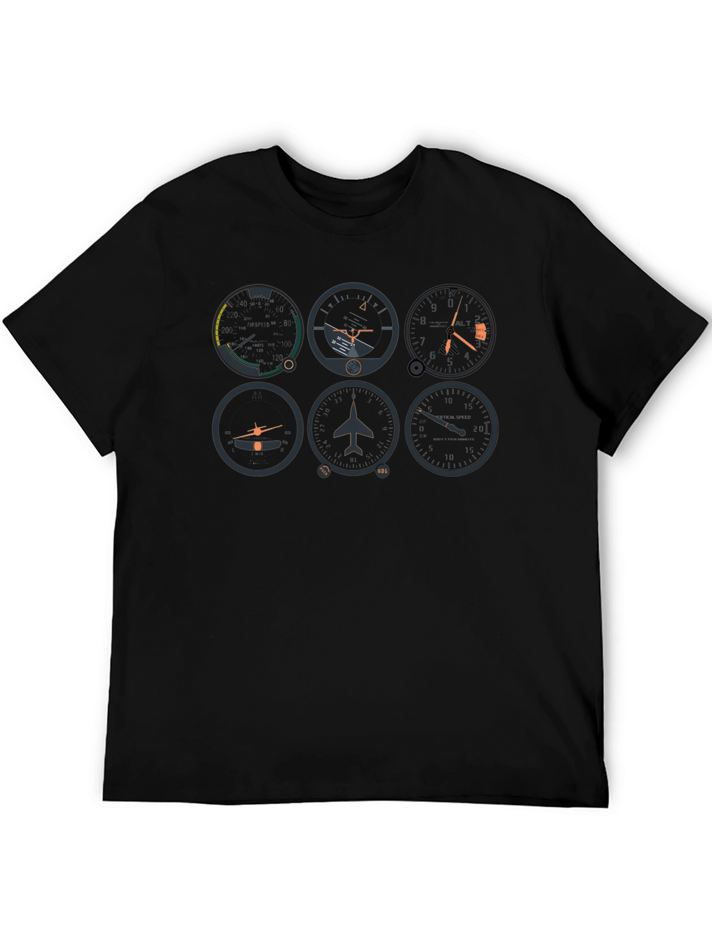 Pilot Instrument Panel Graphic Tee - Black