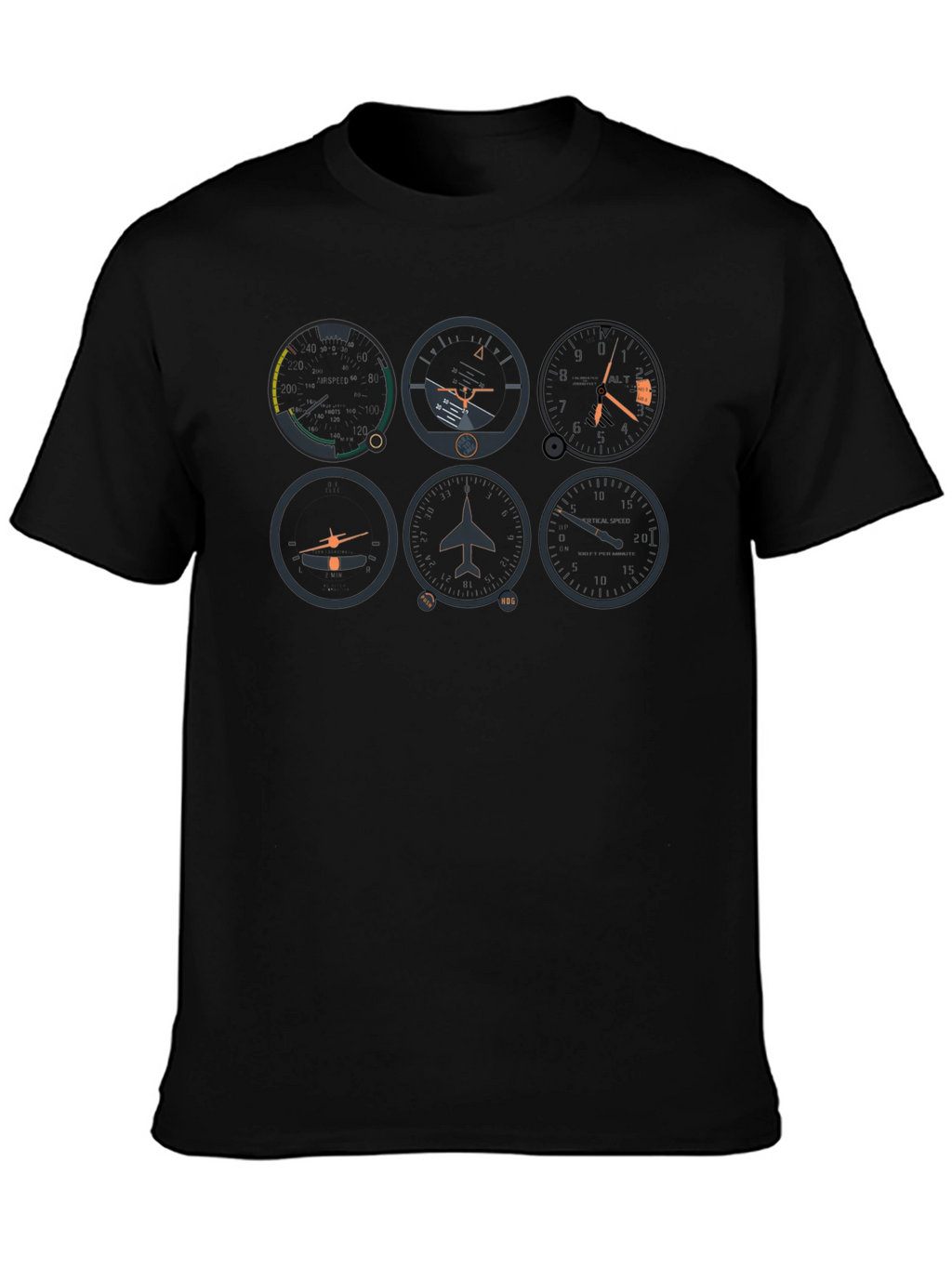 Pilot Instrument Panel Graphic Tee - Black