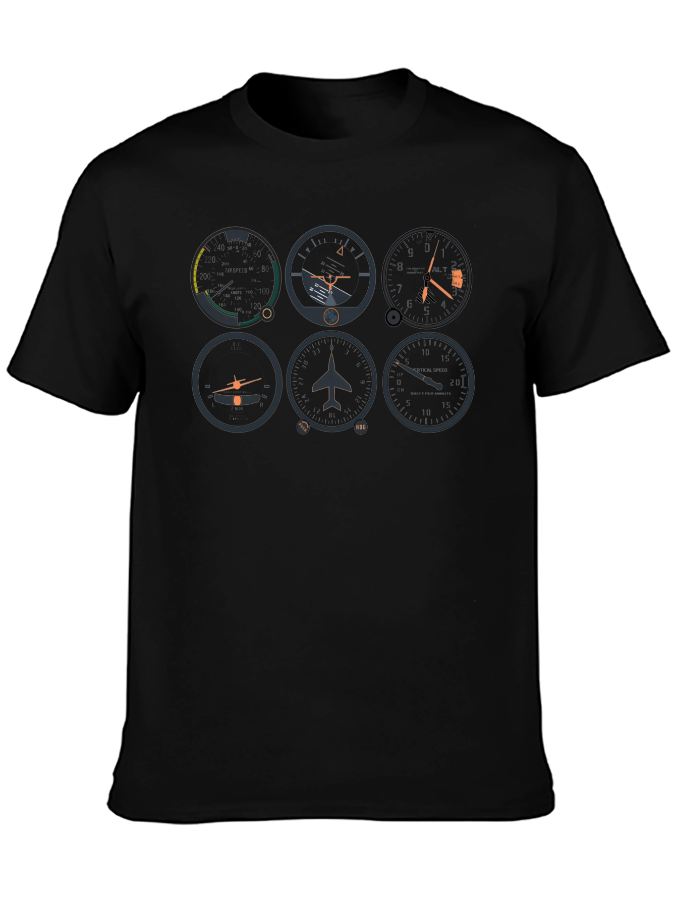Pilot Instrument Panel Graphic Tee - Black
