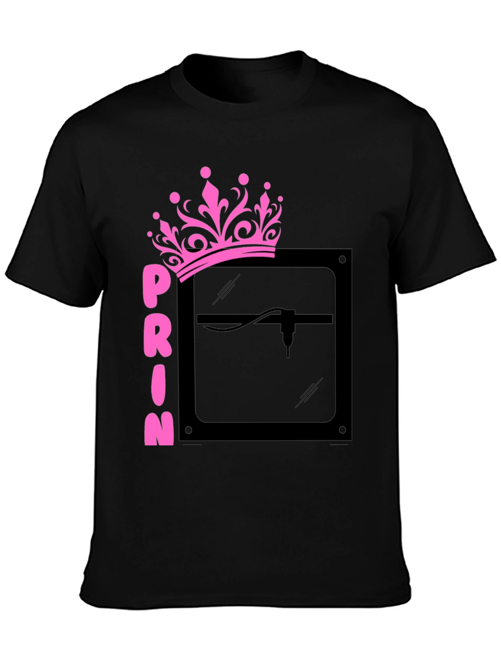 Princess Laser Engraver Black Graphic Tee