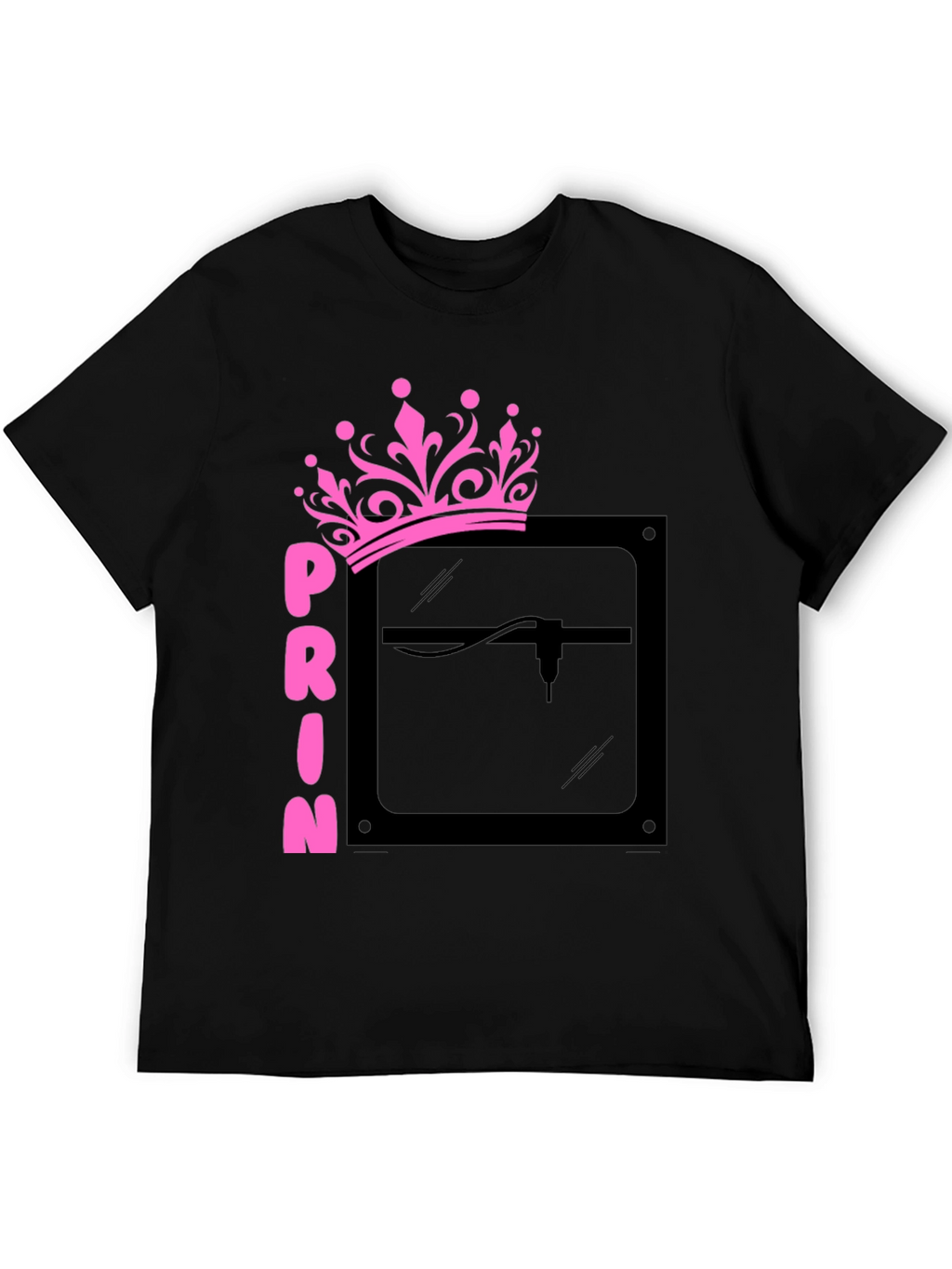 Princess Laser Engraver Black Graphic Tee