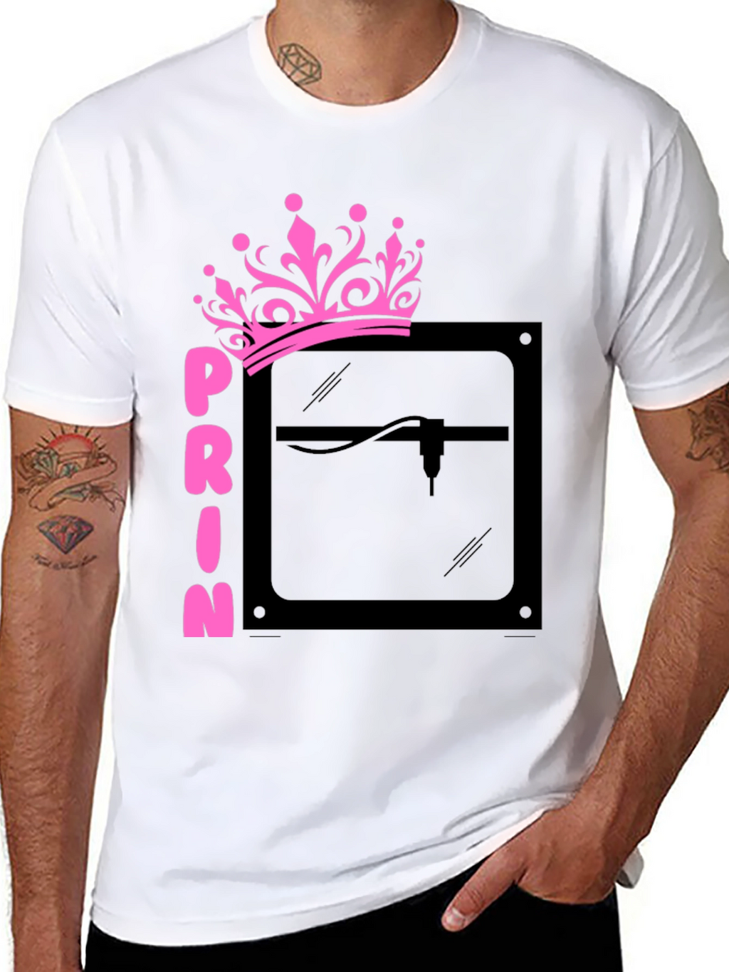 Princess Laser Engraver Black Graphic Tee