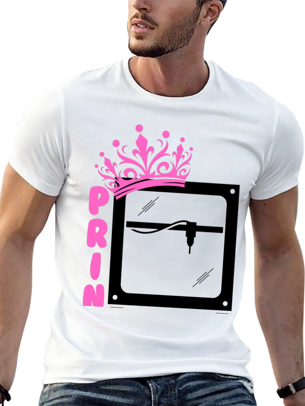 Princess Laser Engraver Black Graphic Tee