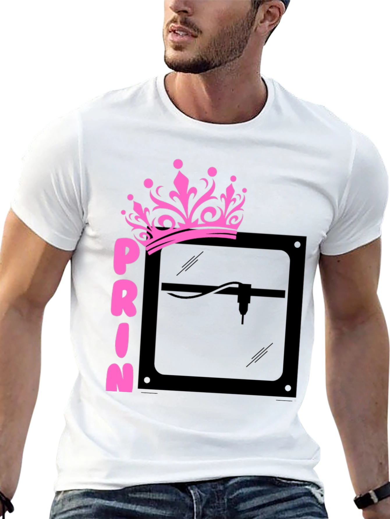 Princess Laser Engraver Black Graphic Tee