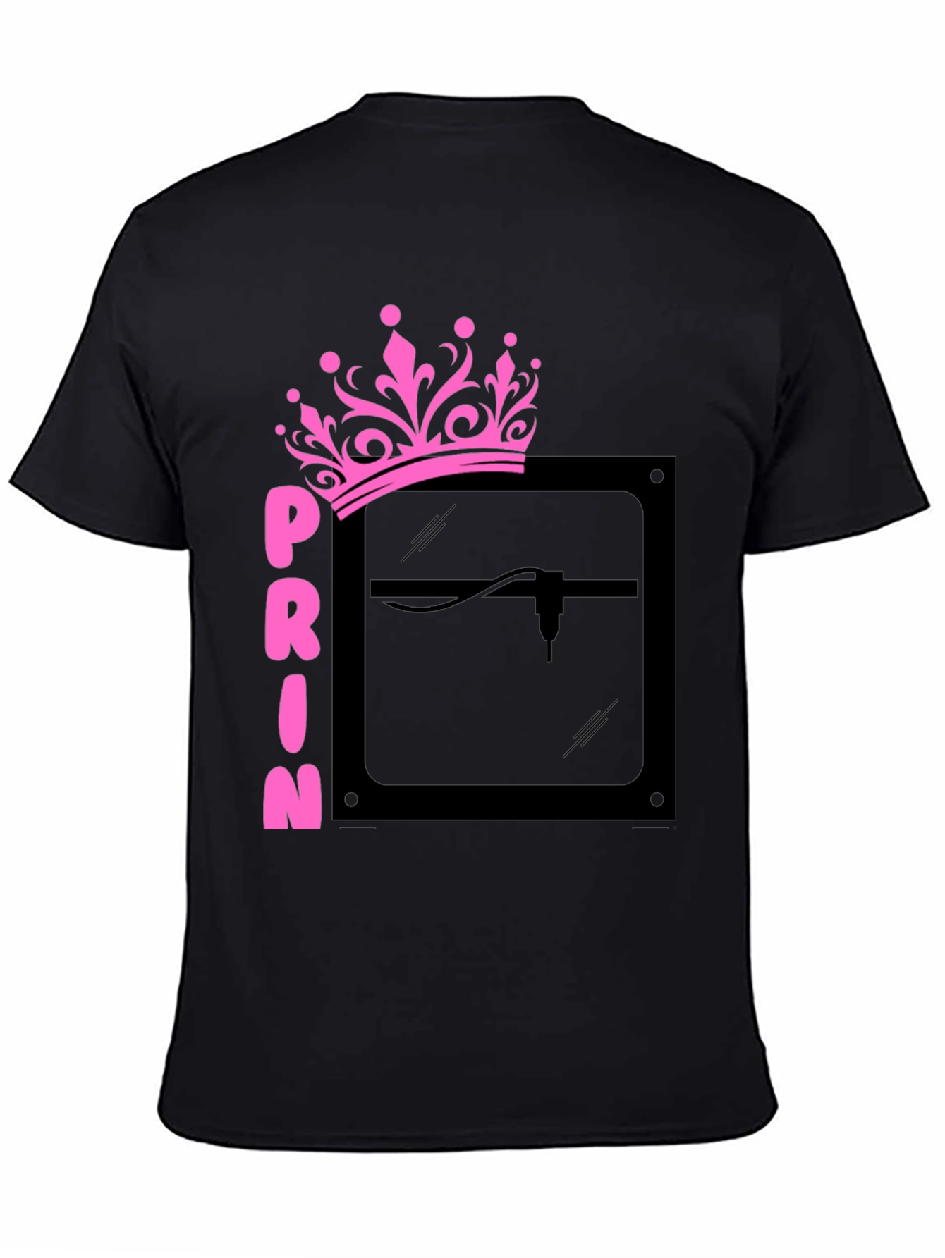 Princess Laser Engraver Black Graphic Tee