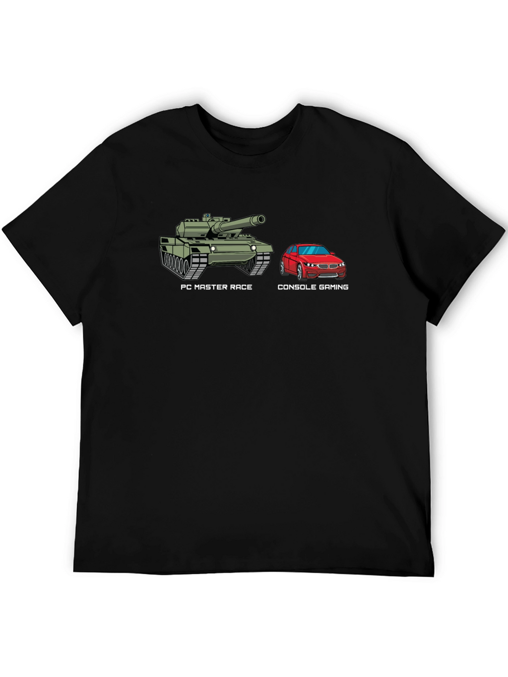 PC Master Race T-Shirt Console Gaming Tank vs Car