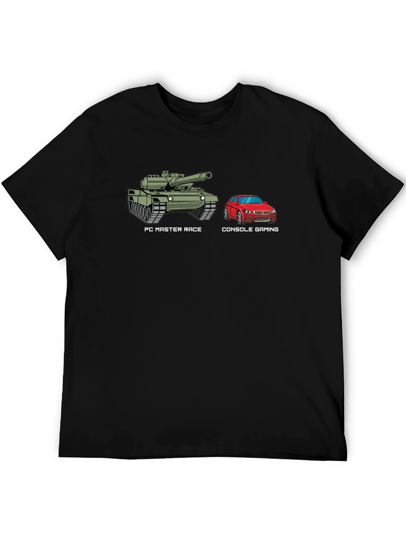 PC Master Race T-Shirt Console Gaming Tank vs Car