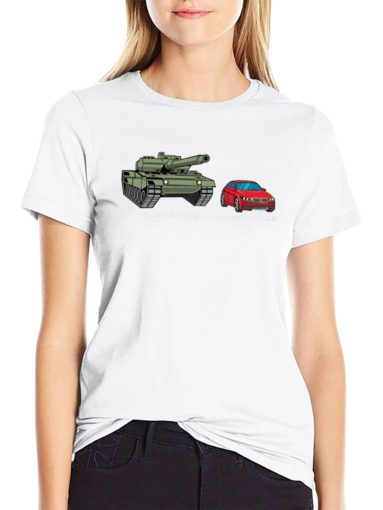 PC Master Race T-Shirt Console Gaming Tank vs Car