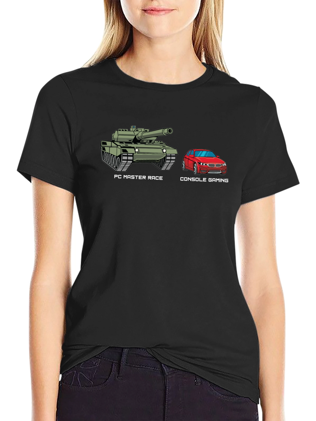PC Master Race T-Shirt Console Gaming Tank vs Car