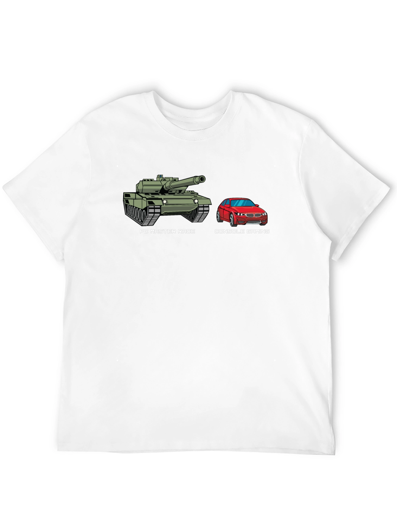 PC Master Race T-Shirt Console Gaming Tank vs Car