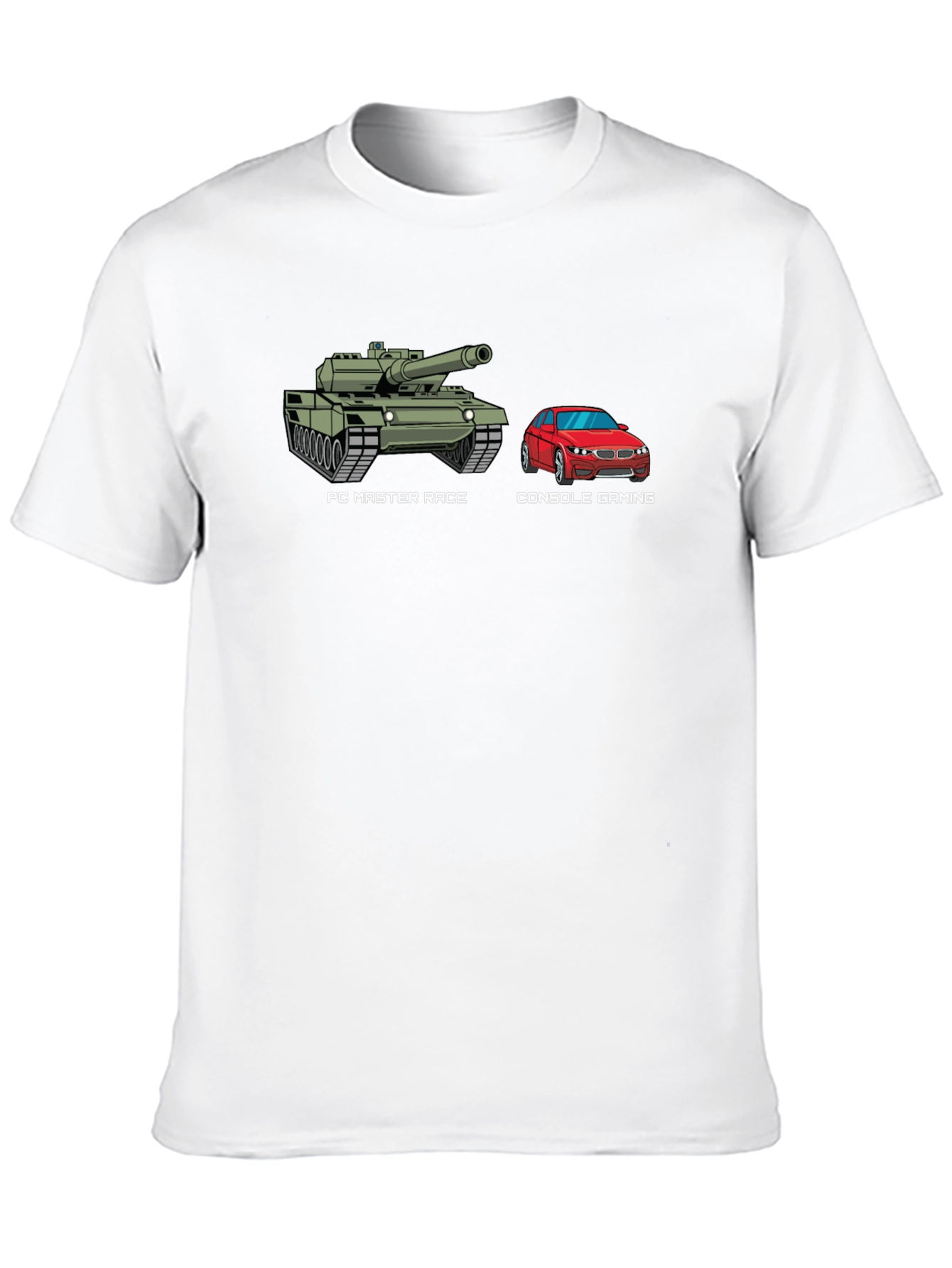 PC Master Race T-Shirt Console Gaming Tank vs Car