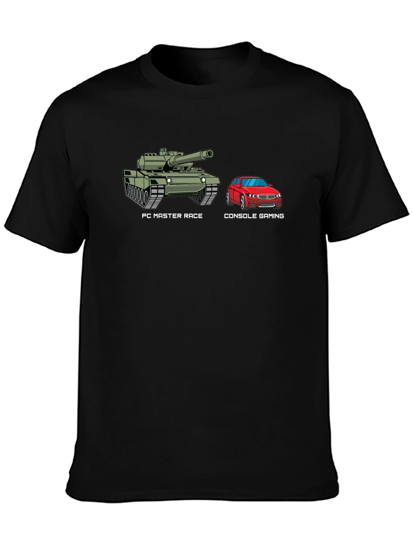 PC Master Race T-Shirt Console Gaming Tank vs Car