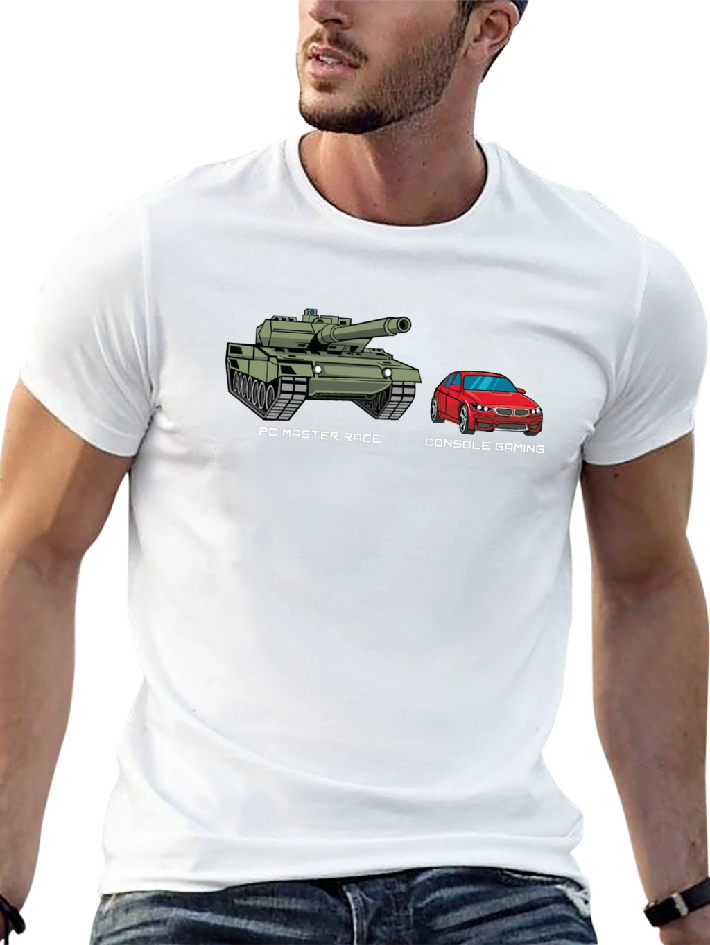 PC Master Race T-Shirt Console Gaming Tank vs Car