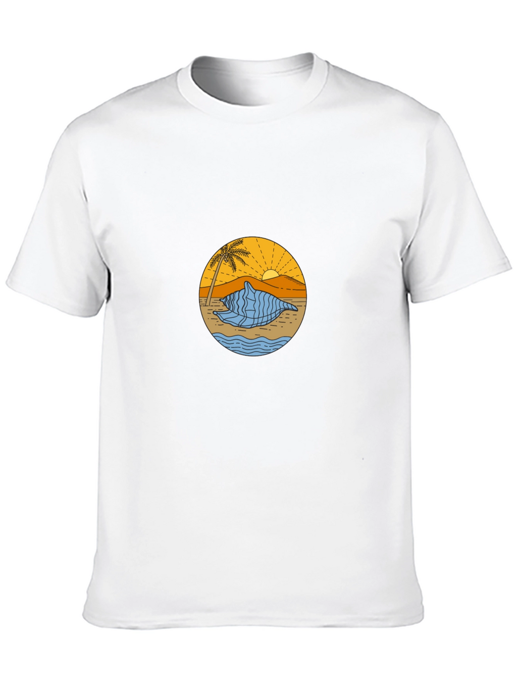 Black T-Shirt with Beach Shell Graphic