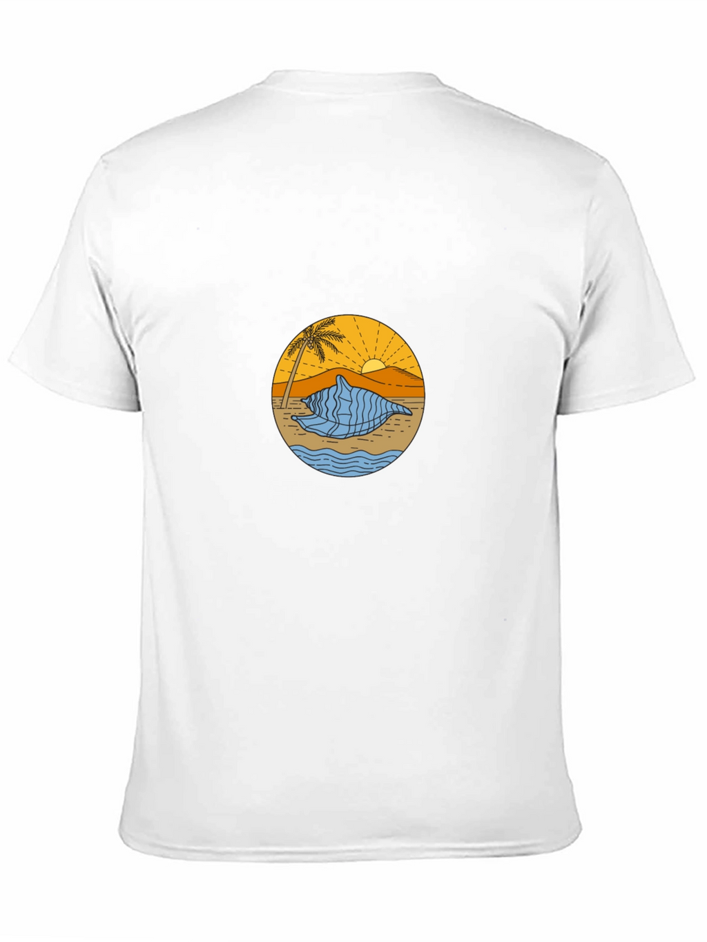 Black T-Shirt with Beach Shell Graphic