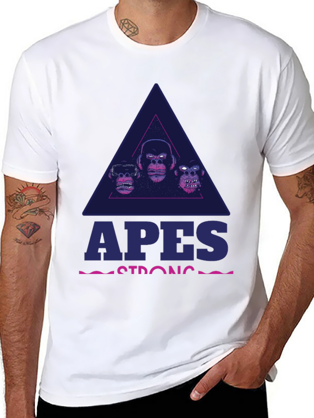 Apes Strong Black Graphic T-Shirt