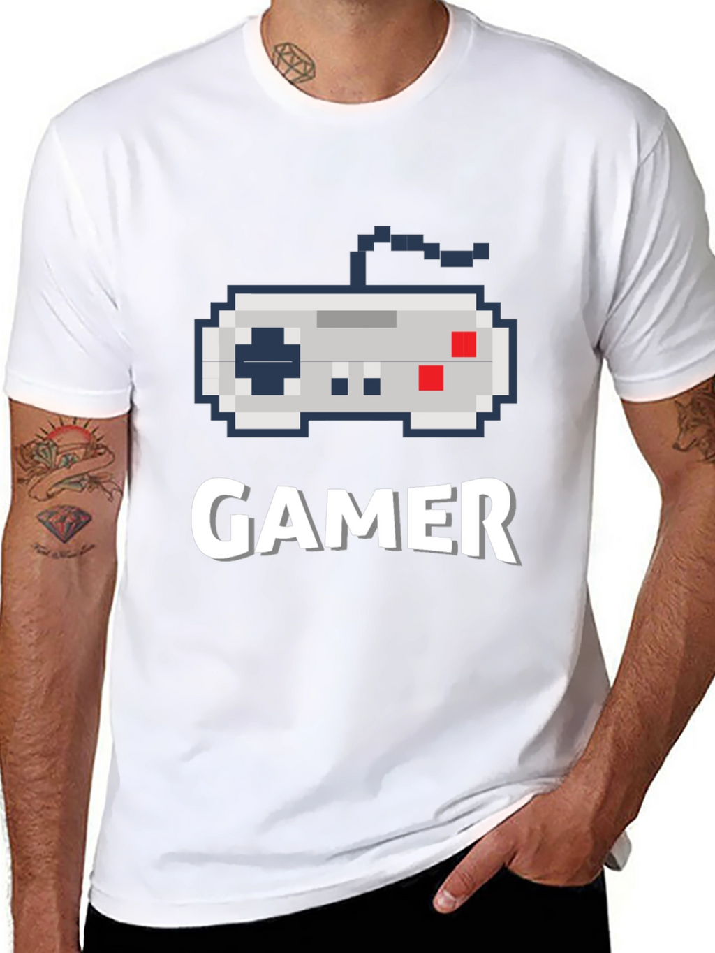 Gamer Pixel Art Black T-Shirt