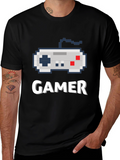 Gamer Pixel Art Black T-Shirt