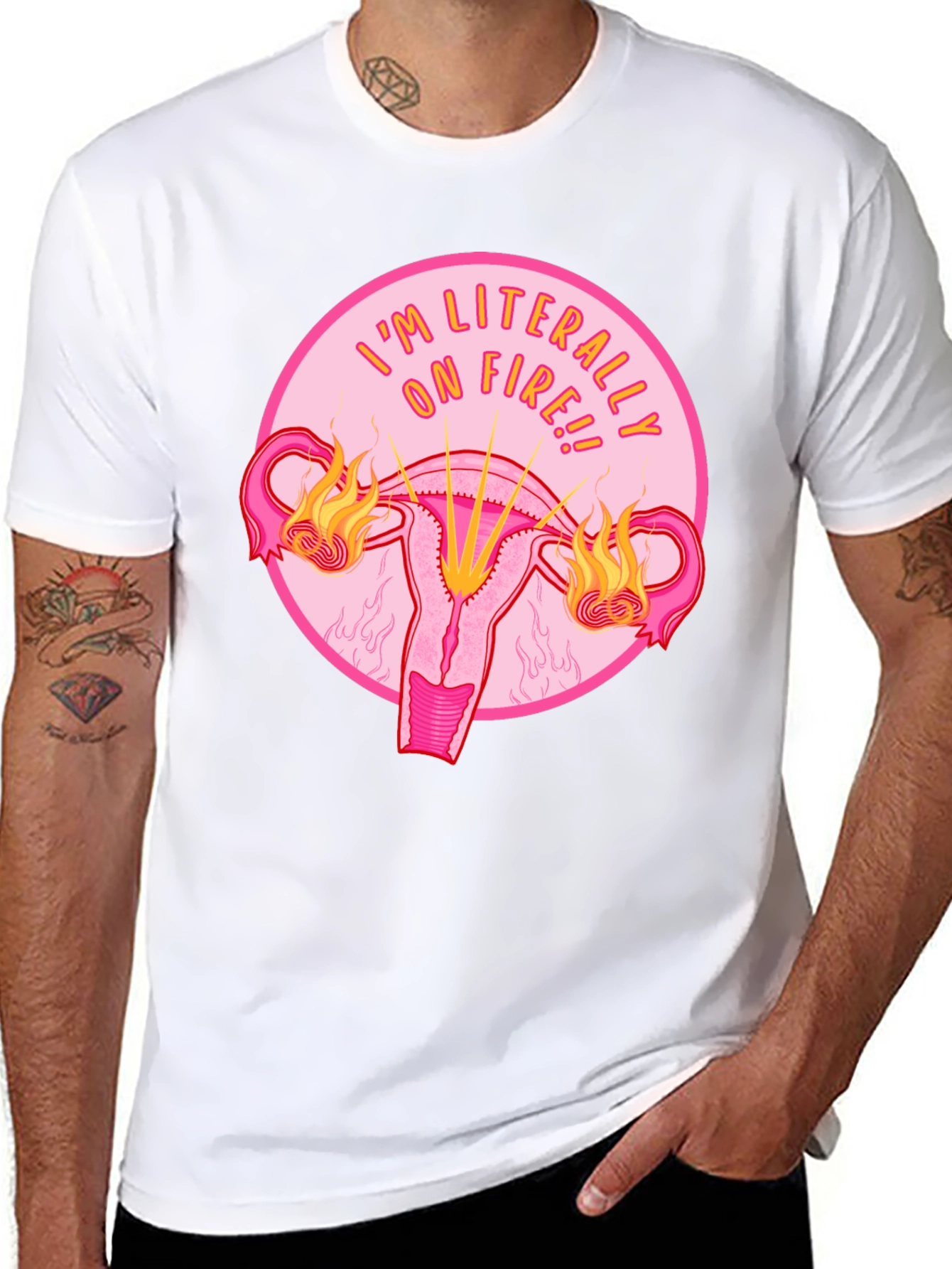 Im Literally On Fire Uterus Graphic Tee