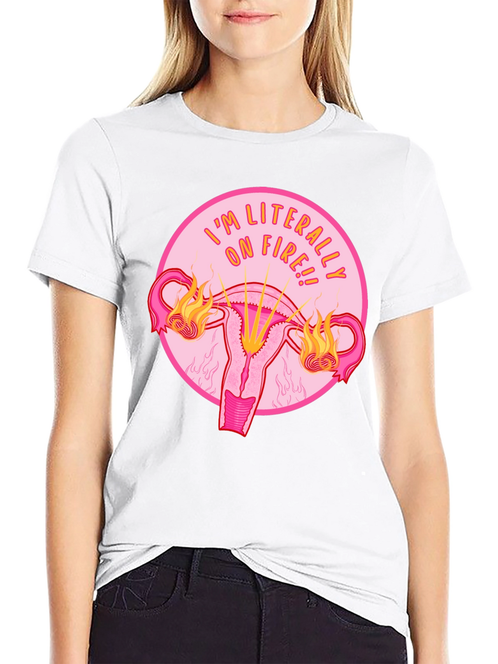 Im Literally On Fire Uterus Graphic Tee