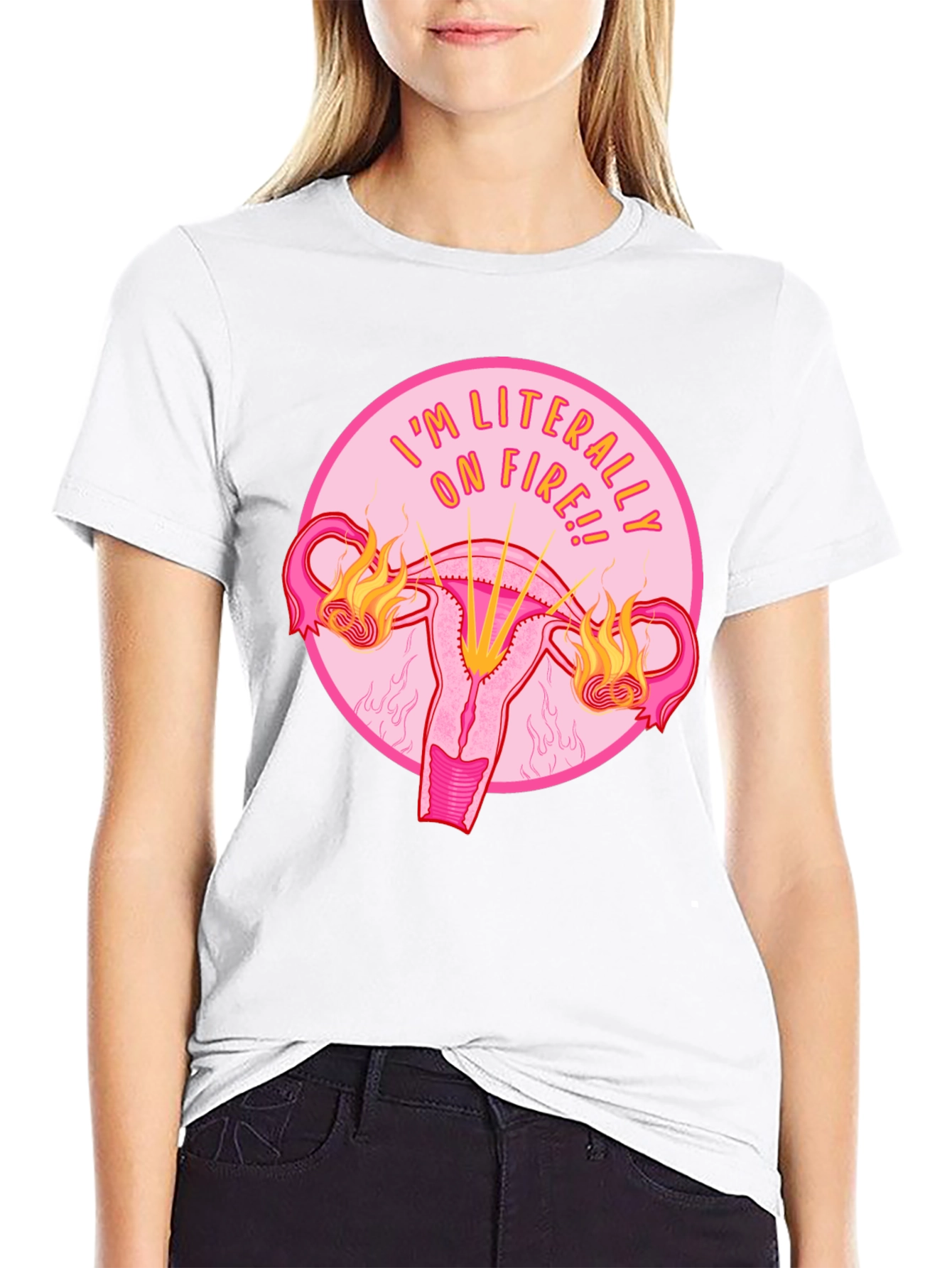 Im Literally On Fire Uterus Graphic Tee