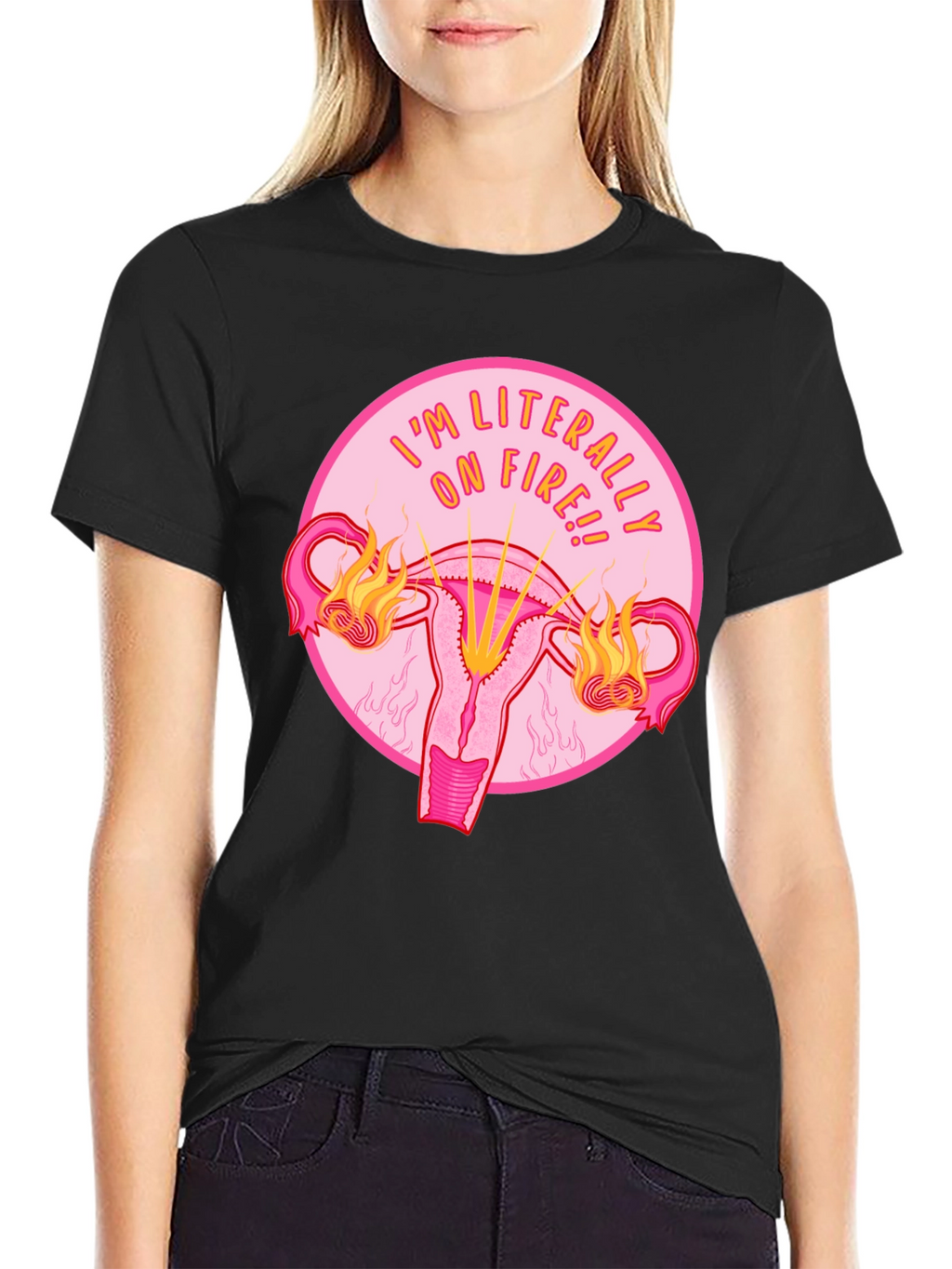 Im Literally On Fire Uterus Graphic Tee