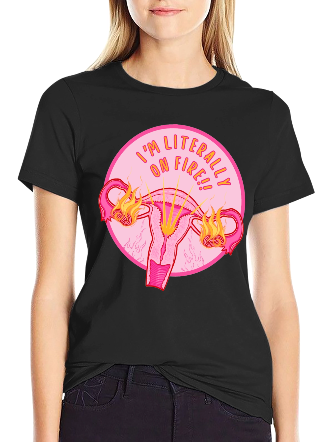 Im Literally On Fire Uterus Graphic Tee