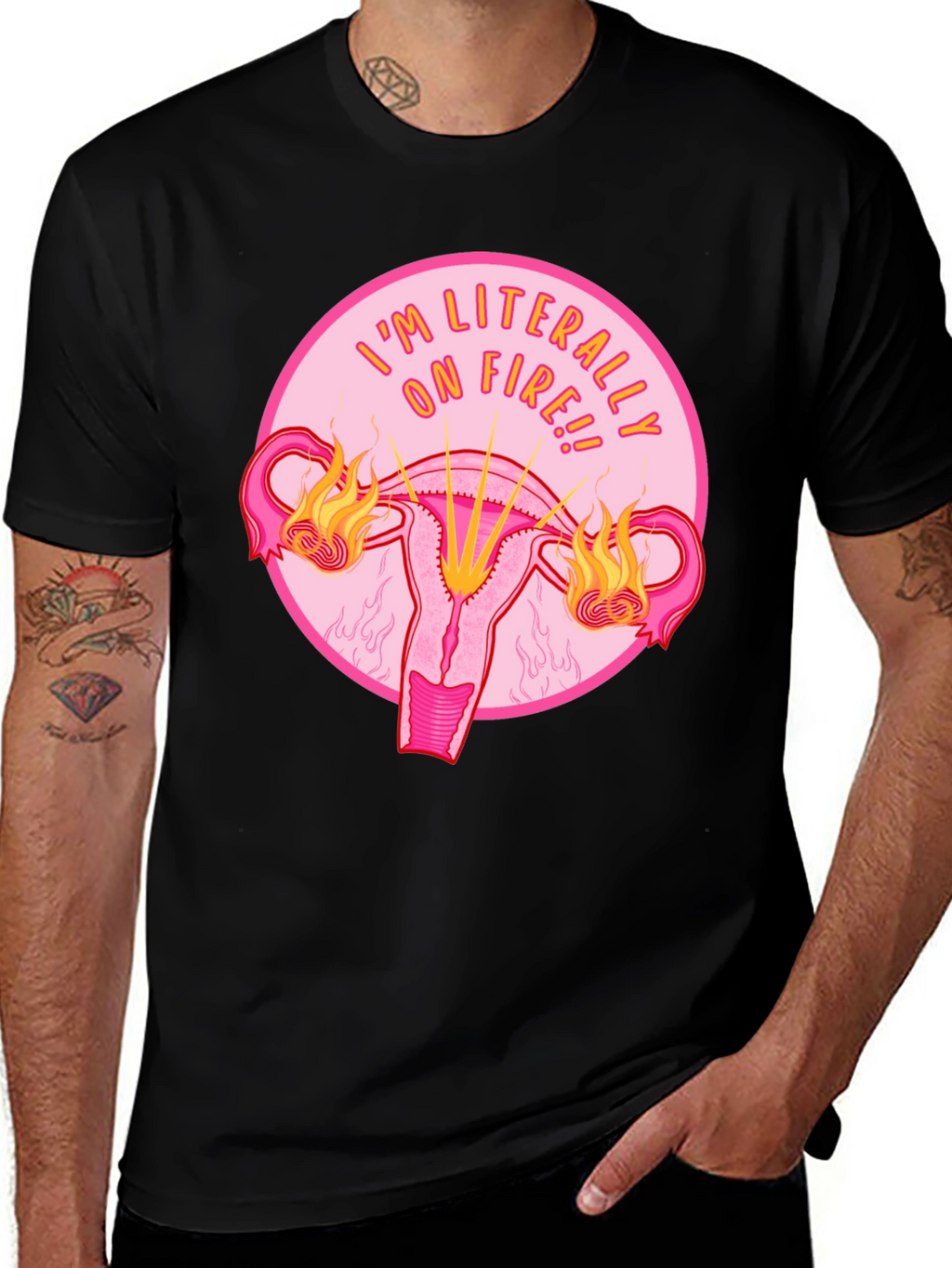 Im Literally On Fire Uterus Graphic Tee