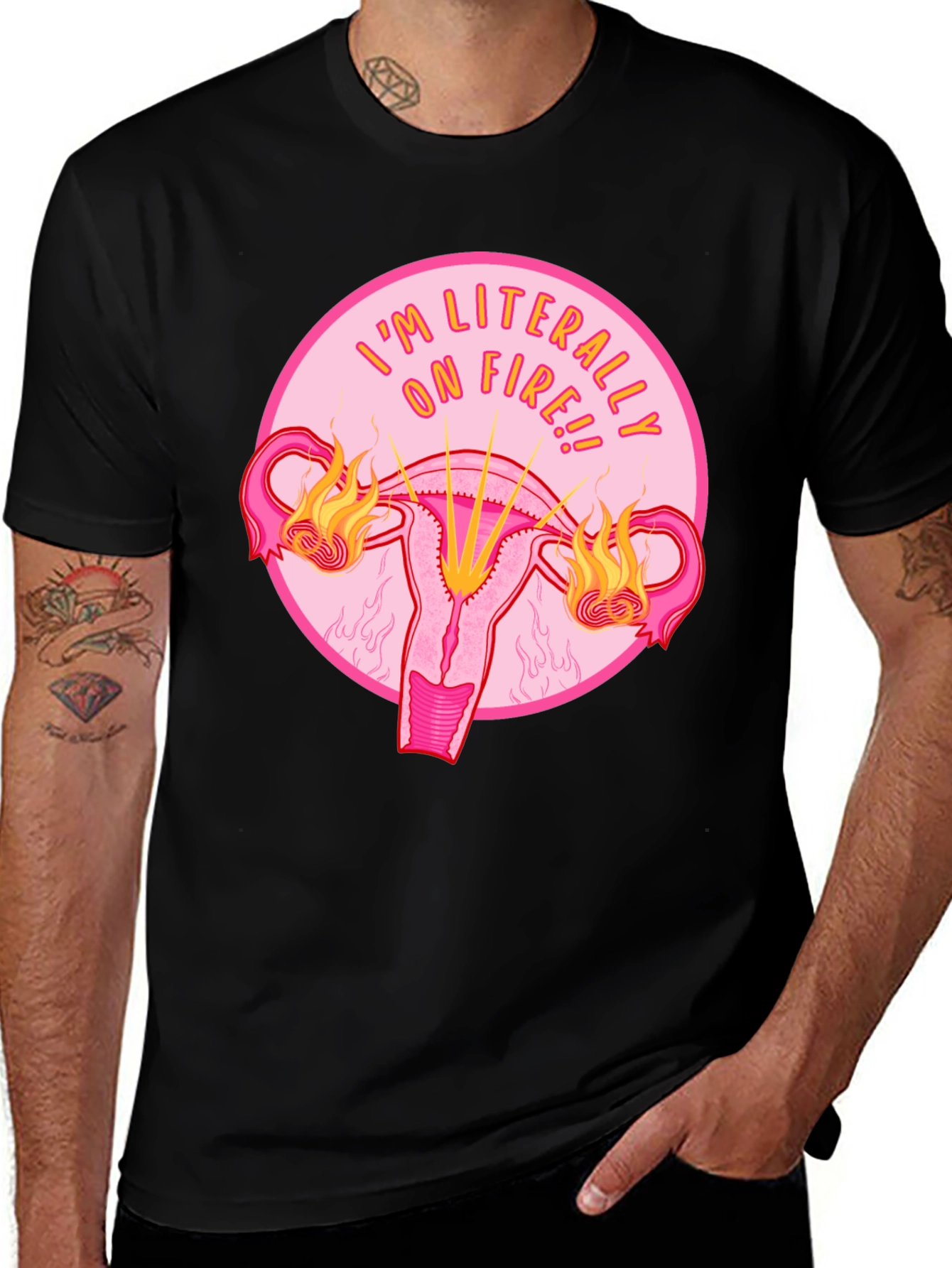 Im Literally On Fire Uterus Graphic Tee