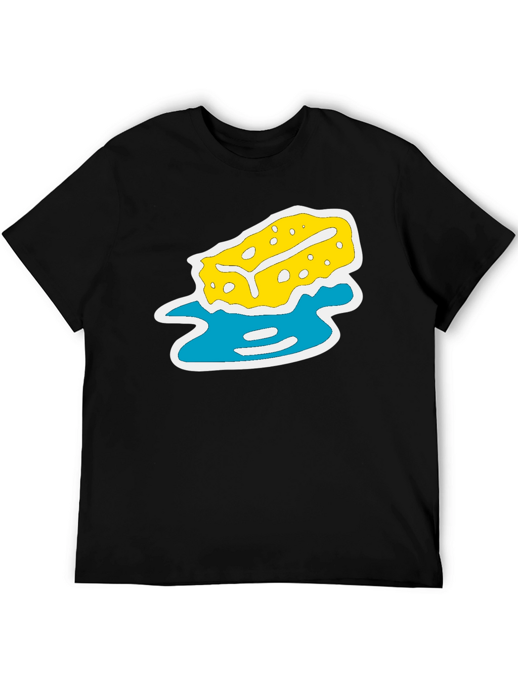 Black T-Shirt with Sponge Design