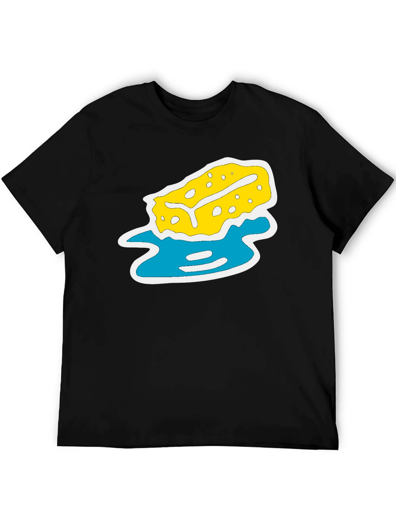 Black T-Shirt with Sponge Design