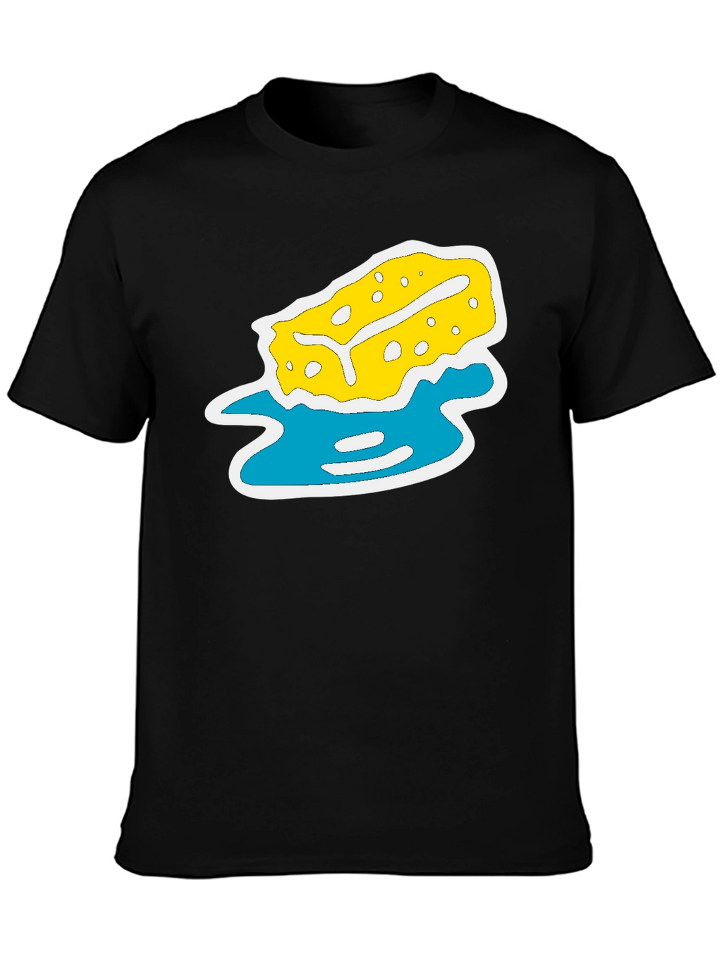 Black T-Shirt with Sponge Design