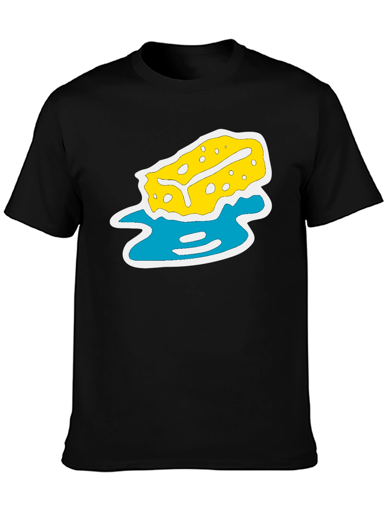 Black T-Shirt with Sponge Design
