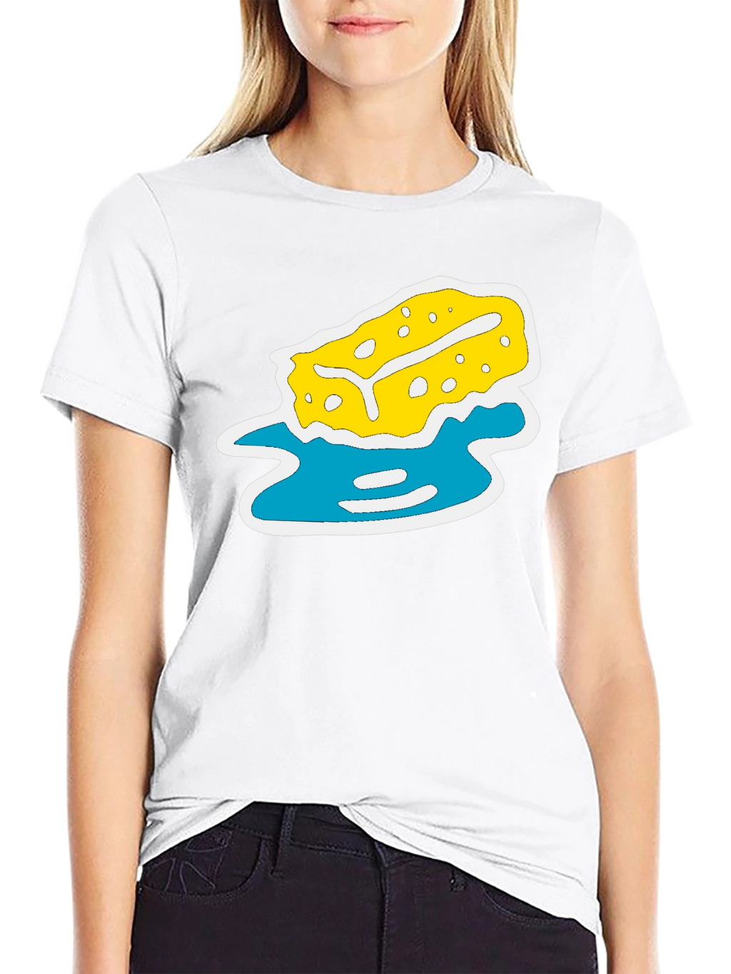 Black T-Shirt with Sponge Design