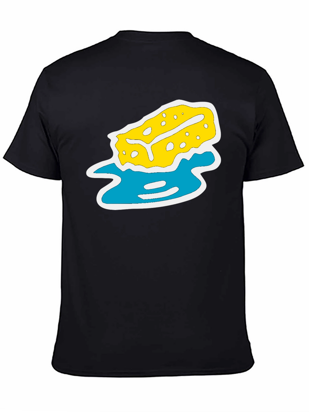 Black T-Shirt with Sponge Design