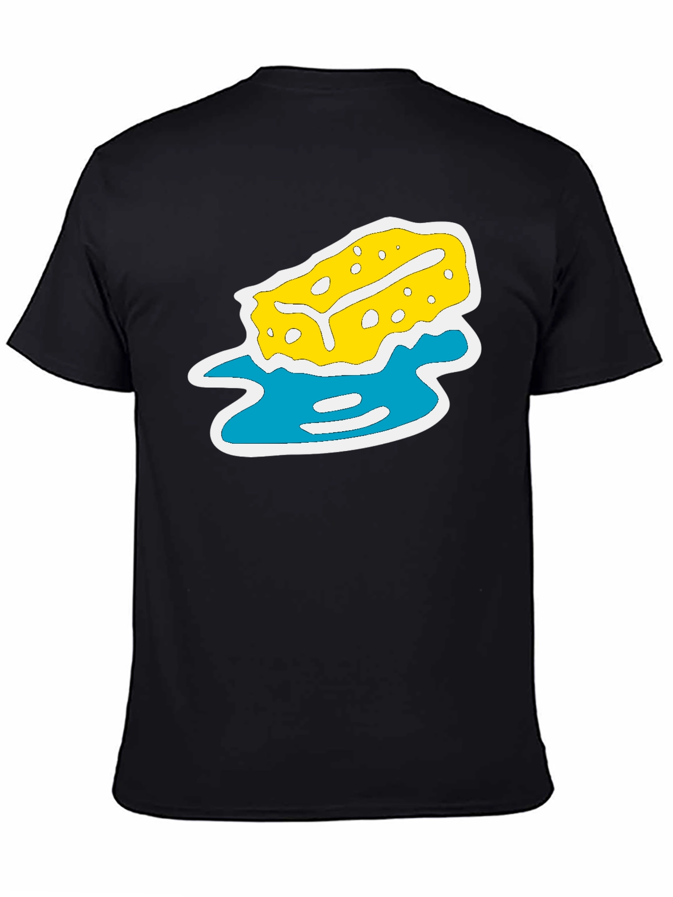 Black T-Shirt with Sponge Design