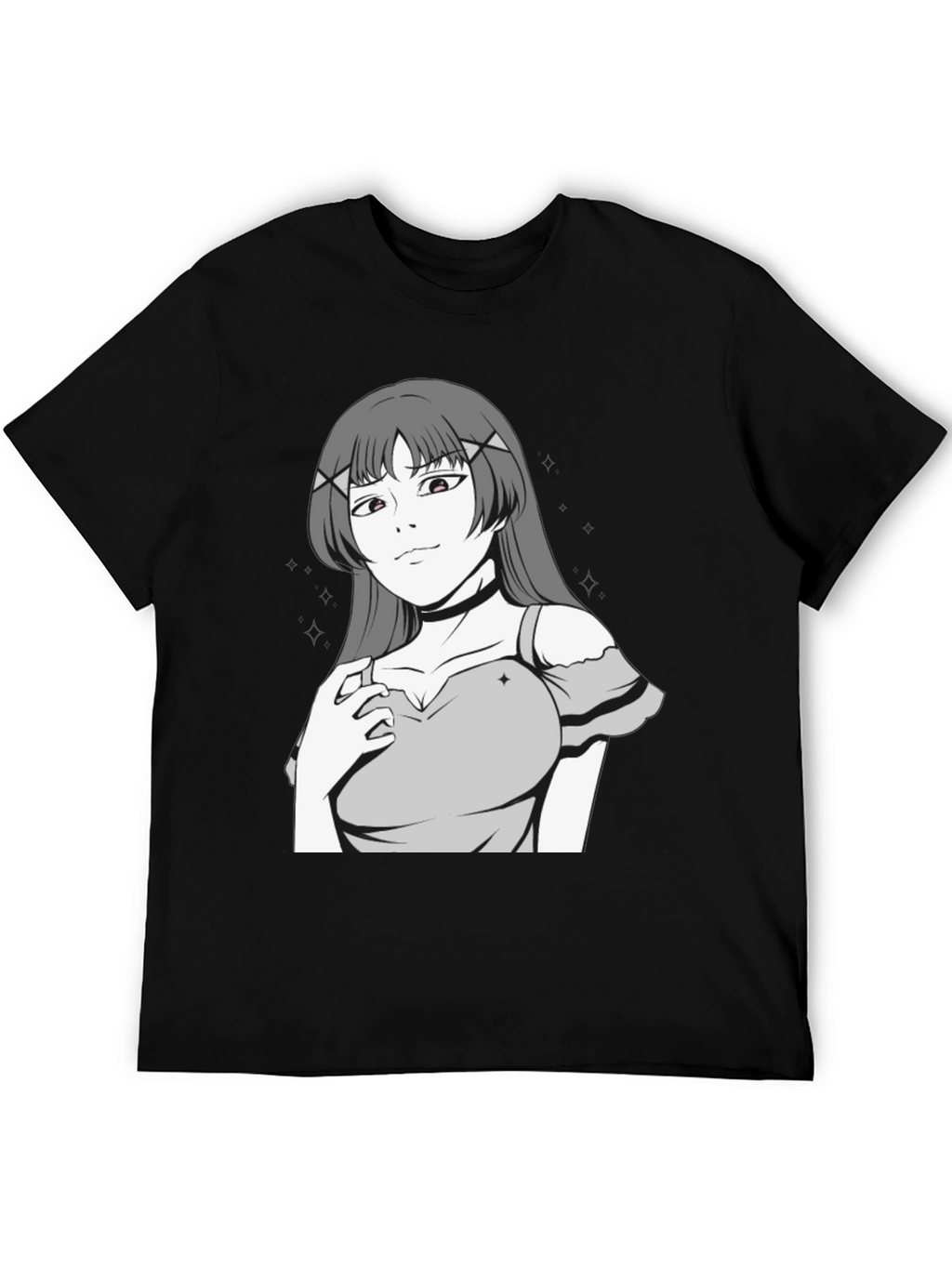 Anime Girl Graphic Black T-Shirt