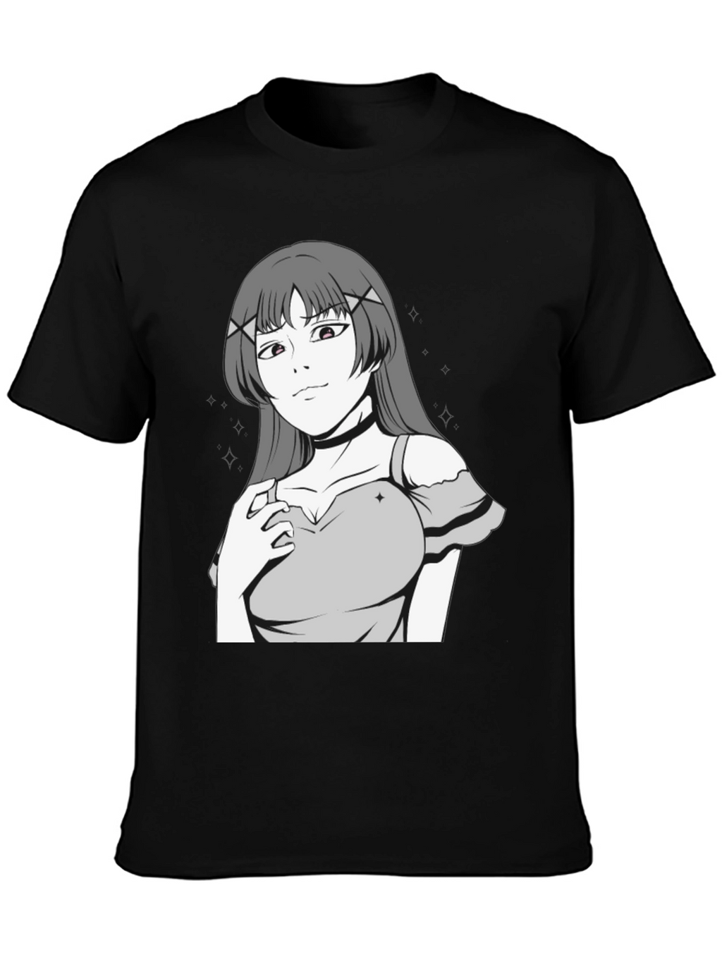 Anime Girl Graphic Black T-Shirt