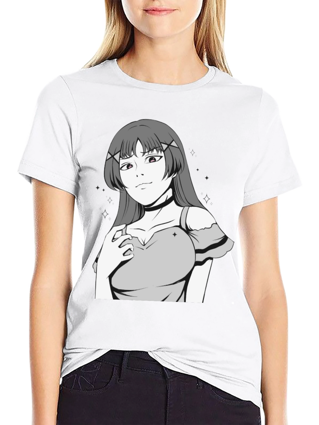 Anime Girl Graphic Black T-Shirt