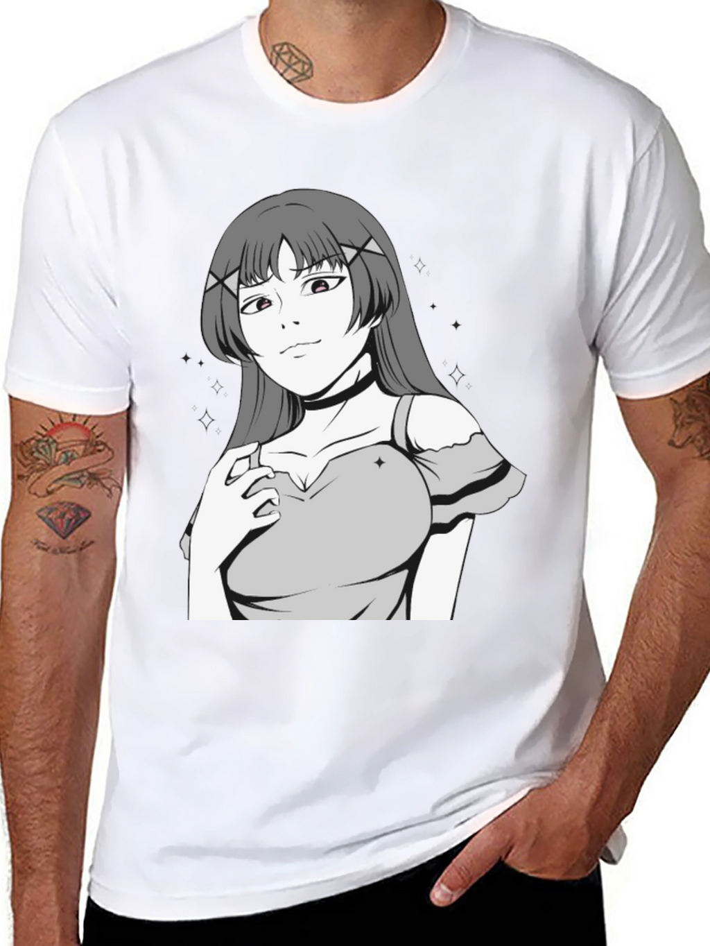 Anime Girl Graphic Black T-Shirt